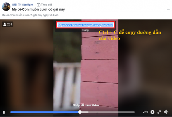 Copy đường dẫn URL của video muốn tải về